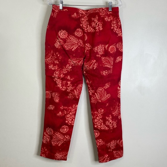 UNIFORM JOHN PAUL RICHARD BALI PAISLEY PATTERNED COTTON STRETCH CAPRI PANTS 10 - Picture 5 of 11